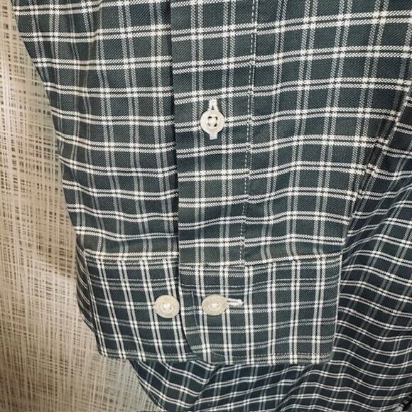 Brooks Brothers The Original Polo Shirt XL Long Sleeve Button Shirt Green Check - Picture 5 of 16